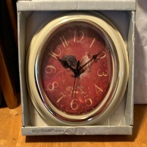 NWT.  Early 2000s  oval Rooster kitchen clock.  Never used , perfect condition